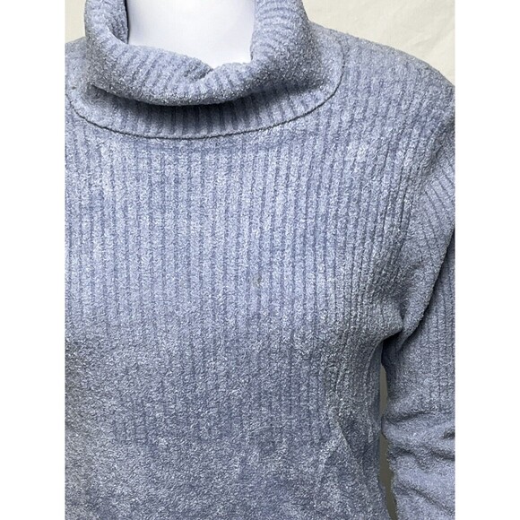 Grace Dane Lewis Sweater Long Sleeve Cowl‎ Neck Y2K Chenille Blue Stretch Large - Picture 3 of 4